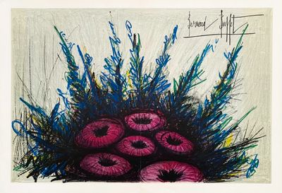 drawing of a bunch of pink donuts in a pile of blue grass