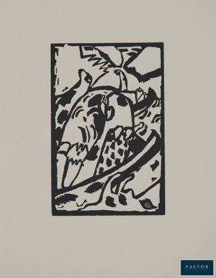 un dessin en noir et blanc représentant un oiseau dans un carré