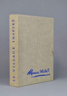 the front cover of a book with a blue writing on it