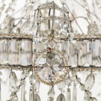 Lustre en cristal, « sac à perles », métal et cristal, style… (photo 4)