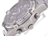 a close up of a watch on a white background