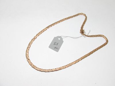 collier maille haricot or rose 750°/°°, bossué L:42cm 19,5… - Photo 1