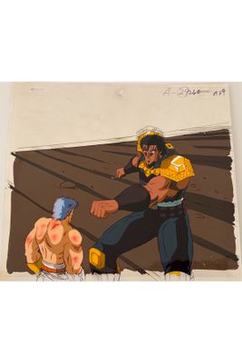 an image of a drawing of a man and a woman fighting