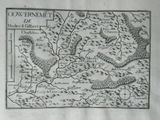 an old map of the country of france with a river running through it
