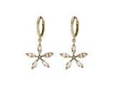 une paire de boucles d'oreilles en or ornées de cristaux transparents