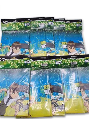 six bags of anime character playing cards with a picture of them