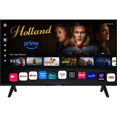 a black tv with the new holland prime app on the screen