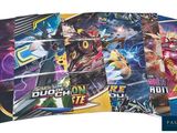 a close up of a bunch of cards on a white background