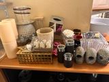 a table with a lot of different items on it
