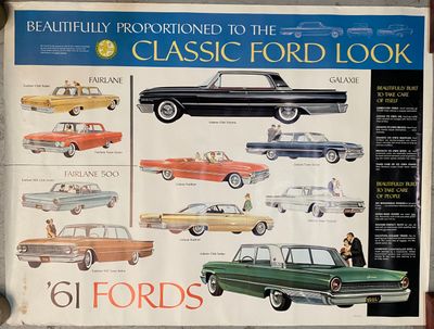 AUTOMOBILIA Classic Ford Look Affiche modèles 1961