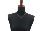 a black mannequin torso with a gold necklace on it