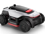 a robotic lawn mower is shown on a white background