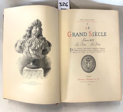 an open book with a drawing of a bust on it