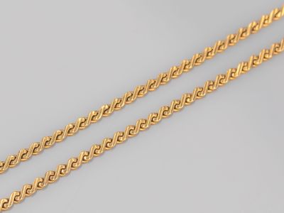 Chaîne en or jaune 750°/°° (18K), à maille plate entrelacée … - Photo 1