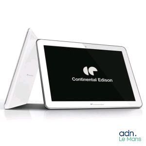 une image représentant une tablette avec un logo à l'écran