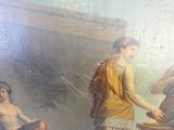 un tableau accroché au mur d'une pièce, représentant un homme et une femme