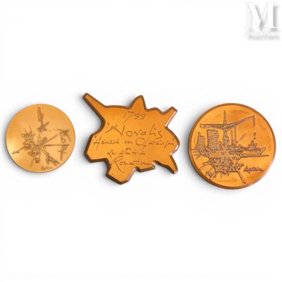 MATHIEU Georges (1921-2012) Trois médailles en bronze