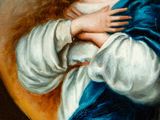 an image of a painting of a woman in a blue dress