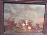 painting of a painting of a man riding a horse and a man on a horse