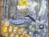 une image représentant un tableau où l'on voit un oiseau volant dans le ciel