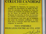 an image of a yellow poster with a picture of a man on it