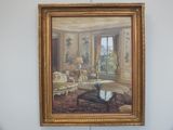 un tableau accroché au mur d'un salon