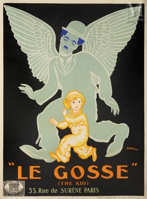une affiche annonçant un film sur laquelle figure un ange tenant un bébé dans ses bras