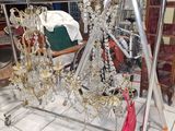 a rack with many items on it in a room