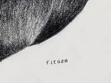 a drawing of a cat that is laying down