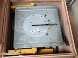 an overhead view of a box with a clock inside of it