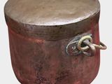 a large metal container with a handle on a white background