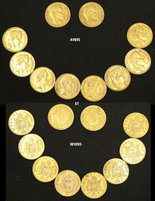 a collage of two images of a necklace made out of gold coins
