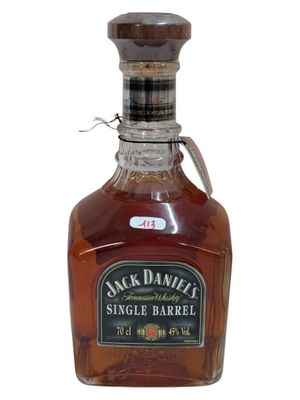 bottle of jack daniels single barrel whiskey on a white background