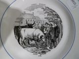 une assiette sur laquelle est représentée une vache