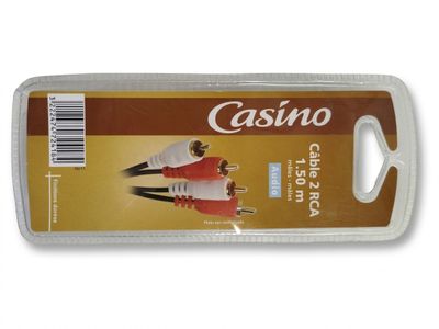 CASINO - Câble 2 RCA - 1.50m - Connecteurs dorés - Transmiss…