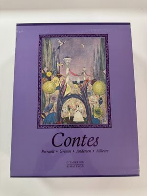 the cover of the book contes, with a picture of a woman in a purple dress and a man