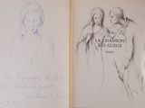 drawing of a book with a picture of a woman and a man