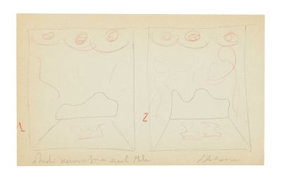 a drawing of two drawings of a man and a woman