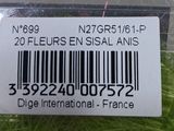 a label on a piece of grass with a barcode on it