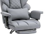 the office chair is made of leather and has a padded seat