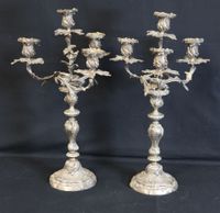 Importante paire de candélabres en bronze argenté de style r… (photo 2)