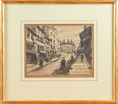 Joannès DREVET (1854-1940) Montée de la Grande-Côte à Lyon E… - Photo 1