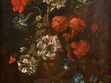 an image of a painting of flowers in a vase on a table