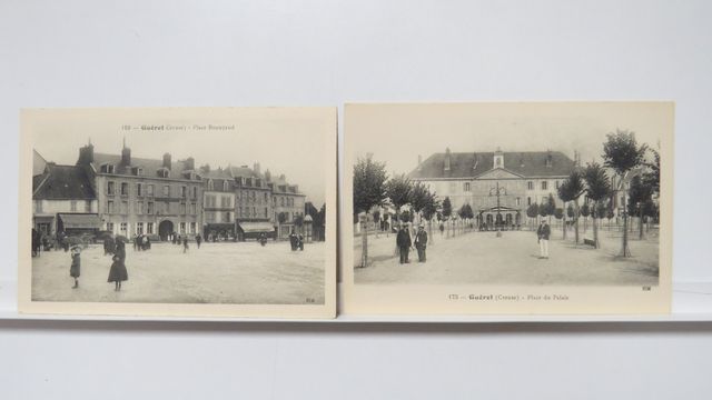 Guéret : Lot de 2cpa. Place Bonnyaud (HM 119), état superbe + Pla...