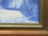 une photo d'un tableau représentant une femme en robe bleue
