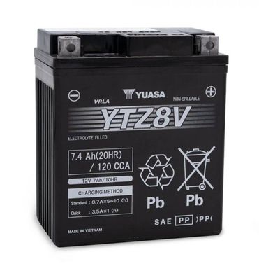 Batterie moto YUASA YTZ8V 12V 7.4AH 120A.