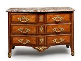 a marble top chest of drawers on a white background