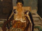 tableau représentant une femme assise sur une chaise dans une pièce