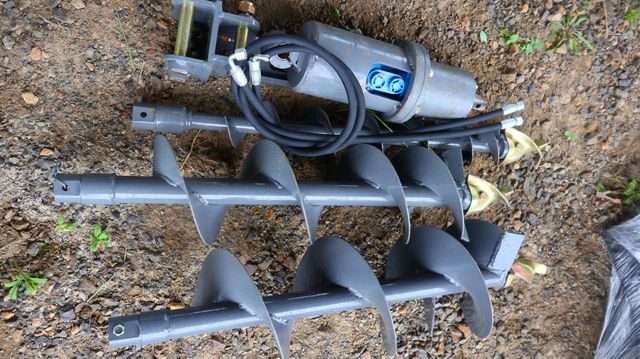 Tarière hydraulique pour mini-pelle 1t avec attelage, flexibles 8...