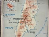 a map of the country of sweden on a chair